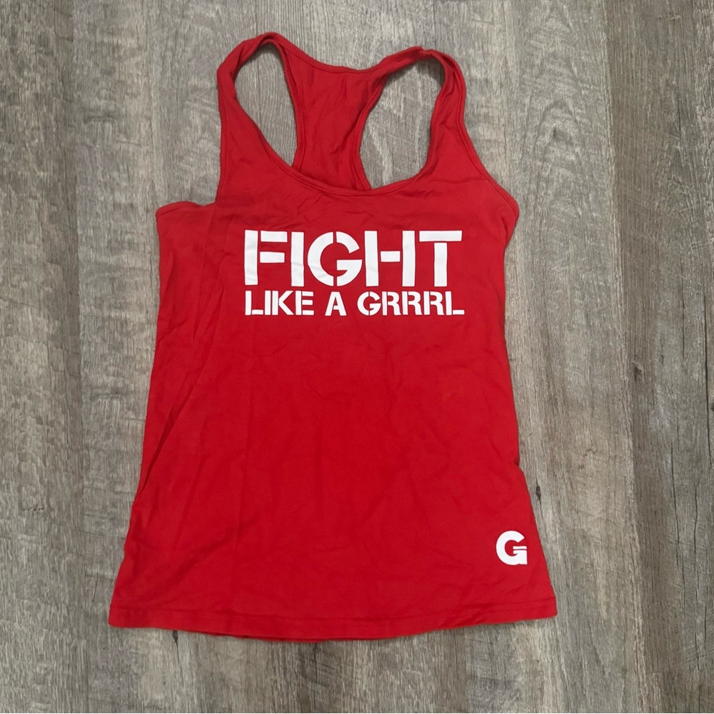 Fight like a Girl GRRRL Red Tank Size Small